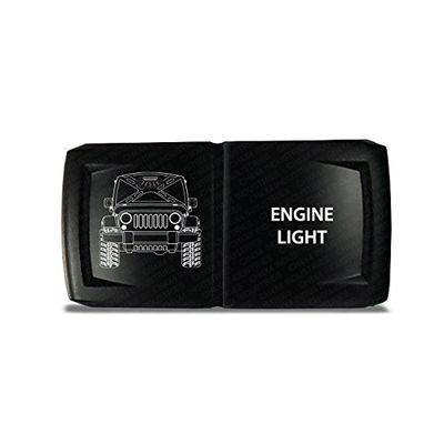 CH4X4 Rocker Switch V2 Engine Light Symbol - Horizontal - Blue Led