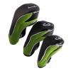 Andux Golf Club Driver Wood Head Covers with Hook & Loop Set of 3 Black/Green view 1