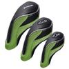 Andux Golf Club Driver Wood Head Covers with Hook & Loop Set of 3 Black/Green view 3