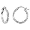 3/4 Sterling Silver Twisted Square Tube 20mm Hoop Earrings for Women 1/8 inch (3mm) thick Italy view 1