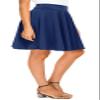 Urban CoCo Women's Basic Midi Skirt Versatile Stretchy Flared Casual High Waisted Skirt(Small, Royal Blue-Long) view 1
