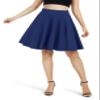 Urban CoCo Women's Basic Midi Skirt Versatile Stretchy Flared Casual High Waisted Skirt(Small, Royal Blue-Long) view 2