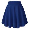 Urban CoCo Women's Basic Midi Skirt Versatile Stretchy Flared Casual High Waisted Skirt(Small, Royal Blue-Long) view 3
