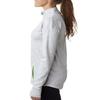J America Ladies' Cosmic Fleece Quarter-Zip 3XL IC GRY FL/ NE GN view 2