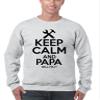 ALLNTRENDS Men's Sweatshirt Keep Calm and Papa Will Fix It Papa Gift Idea Top (L, Ash) view 1