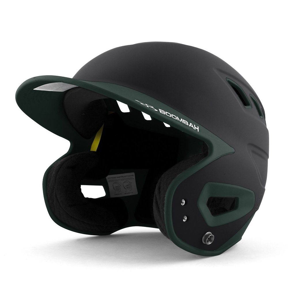 Boombah DEFCON Batting Helmet Black/Dark Green - Size Senior 7" - 7 3/4"
