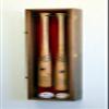 sfDisplay.com,LLC. 2 Baseball & Bat Display Case Cabinet Wall Mount Holder Rack (Red Background, Walnut Finish) view 2