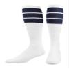 TCK Retro 3 Stripe Tube Socks (Navy, Large) view 1