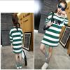 FTSUCQ Girls Letter Striped Pullover Sports Long Shirt (120CM, Green Stripe) view 4