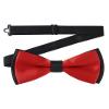 AWAYTR Men's Pre Tied Bow Ties for Wedding Party Fancy Plain Adjustable Bowties Necktie (Dark red&black) view 1