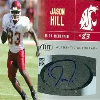 Sports Memorabilia Autograph Warehouse 62182 Jason Hill Autographed Football Card Washington State 2007 Sage Hit Rookie No. A43
