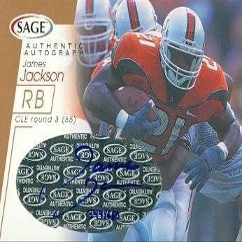 Sports Memorabilia Autograph Warehouse 62167 James Jackson Autographed Football Card Miami 2001 Sage Rookie No. A26