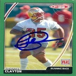 Sports Memorabilia Thomas Clayton Autographed Football Card (Kansas State) 2007 Topps Total No.473 Rookie