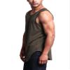 VICTORIOUS Solid Color Long Length Curved Hem Tank Top TT47 - Olive - Large - G14B view 3