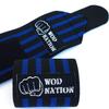 WOD Nation Wrist Wraps for Weightlifting - 12 In, Black & Dark Blue - Support Straps for Strength Training, Powerlifting & Bodybuilding - Lifting Straps with Thumb Loop view 3
