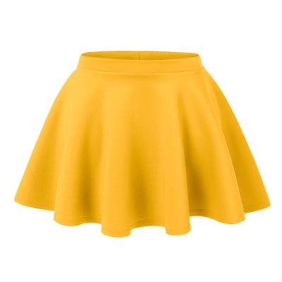 MBJ WB211 Women's Basic Versatile Stretchy Flared Skater Skirt for Girl XS Yellow