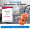 TSA Approved Cable Luggage Locks, Re-settable Combination with Alloy Body, Orange 4 Locks. view 2
