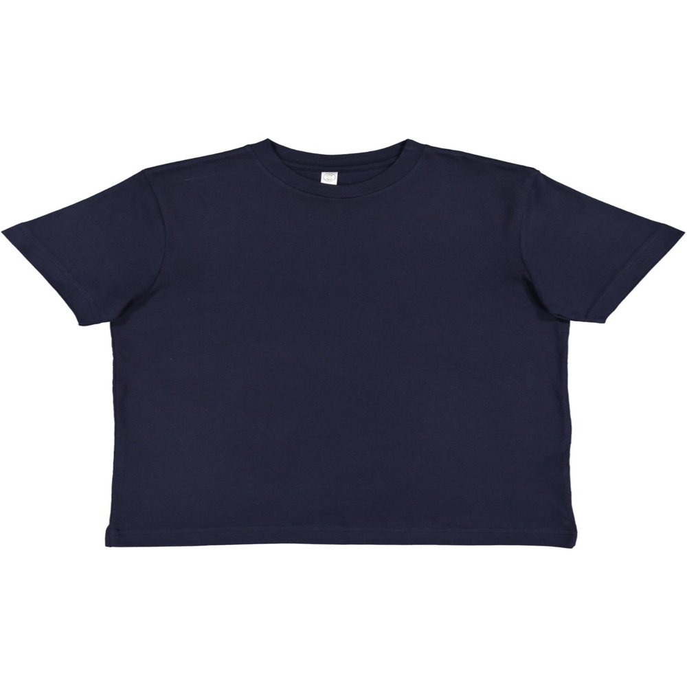 LAT Youth 100% Cotton Jersey Crew Neck Short Sleeve Tee, Navy, X-Small