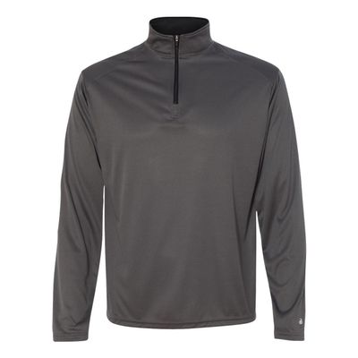 Badger Sportswear Men's Standard Badger B-Core Quarter-Zip Pullover, Graphite/Black