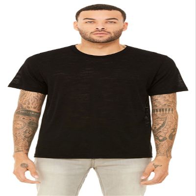 Bella Canvas Unisex Poly-Cotton Short-Sleeve T-Shirt 2XL Solid Black Slub
