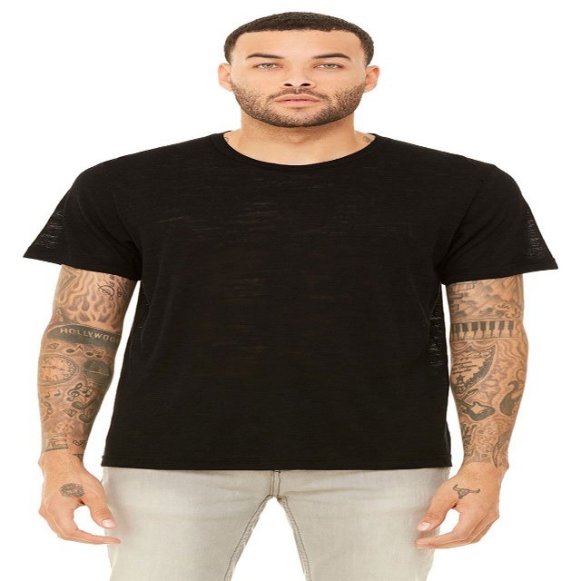 Bella Canvas Unisex Poly-Cotton Short-Sleeve T-Shirt 2XL Solid Black Slub