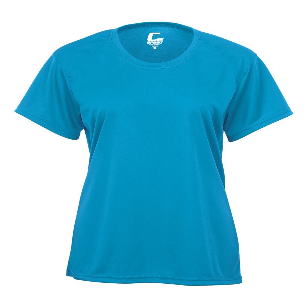 Badger Sport C2 Columbia Light Blue Ladies Small Short Sleeve Wicking Tee