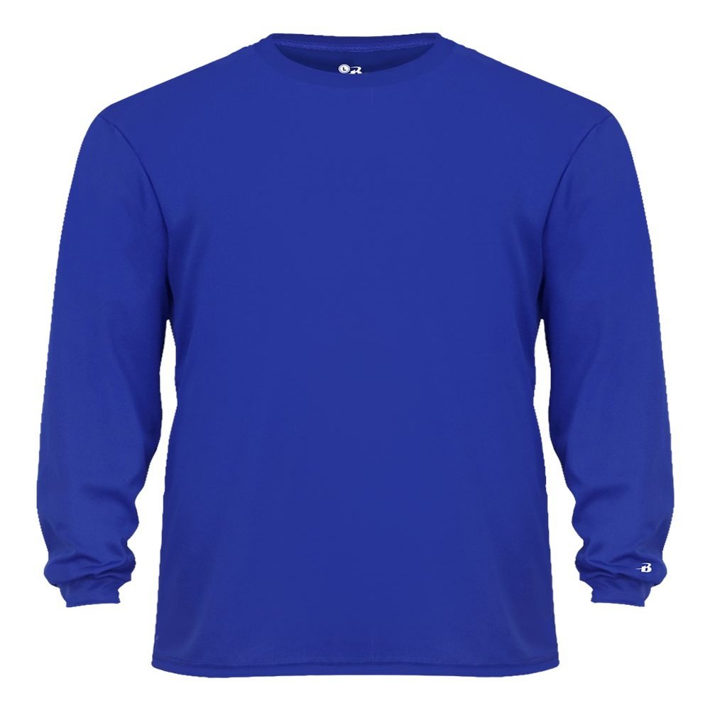 Badger Sport C2 Royal Blue Youth Medium Long Sleeve Wicking Tee
