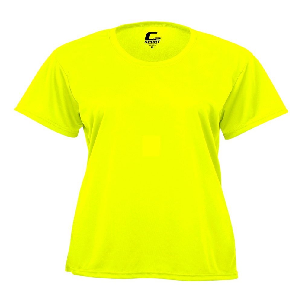 Badger Sport C2 Bright Yellow Ladies Medium Short Sleeve Wicking Tee
