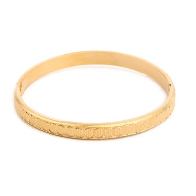 18K Gold Plated Texture Ethiopian Bangle Bracelet Africa Arab Dubai Gold Bangle Bracelet (A)