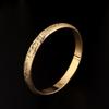 18K Gold Plated Texture Ethiopian Bangle Bracelet Africa Arab Dubai Gold Bangle Bracelet (L) view 3