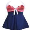 Womens Plus Size One Piece Swimsuit Halter Push Up Swimdress Cover up Bathing Suit Sailor Swimwear view 1