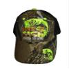 AES Born to Fish Forced Work (Neon Green) Black Back Camouflage Embroidered Cap Hat view 1