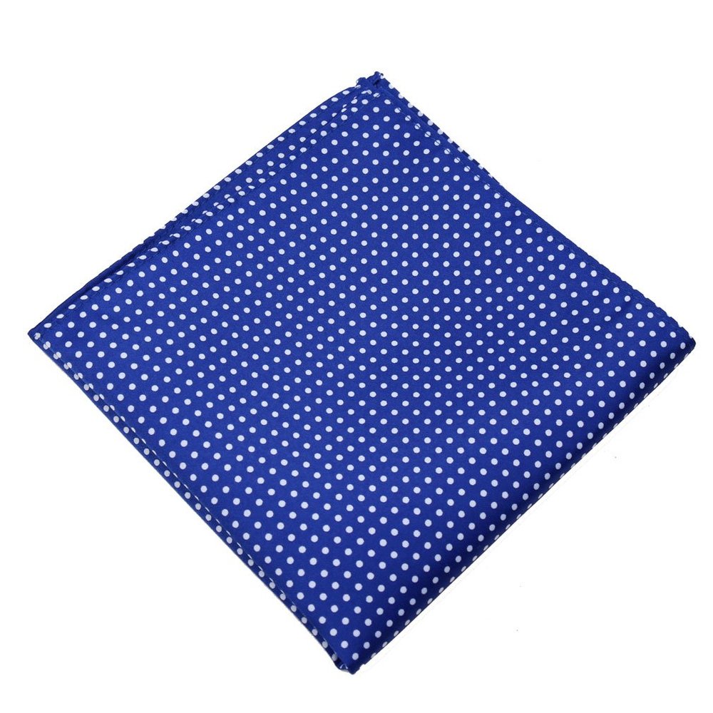 BUYYOURTIES Mens Polka Dot Pocket Square Hanky Accessory Dark Blue
