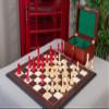 The Reykjavik II Series Chess Set, Box & Board Combination - Red Gilded - by The House of Staunton view 1