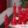 The Reykjavik II Series Chess Set, Box & Board Combination - Red Gilded - by The House of Staunton view 3