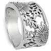 Sterling Silver Women's Sunflower Ring Flower 925 Wide Band 14mm Size 11 view 3