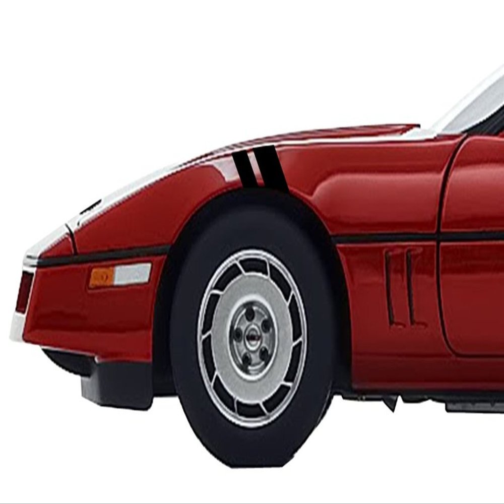 2 and 3 Inch Fender Hash Mark Double Bars Racing Stripes Vinyl Decals, Fits Chevy Corvette C4, Both Sides, White