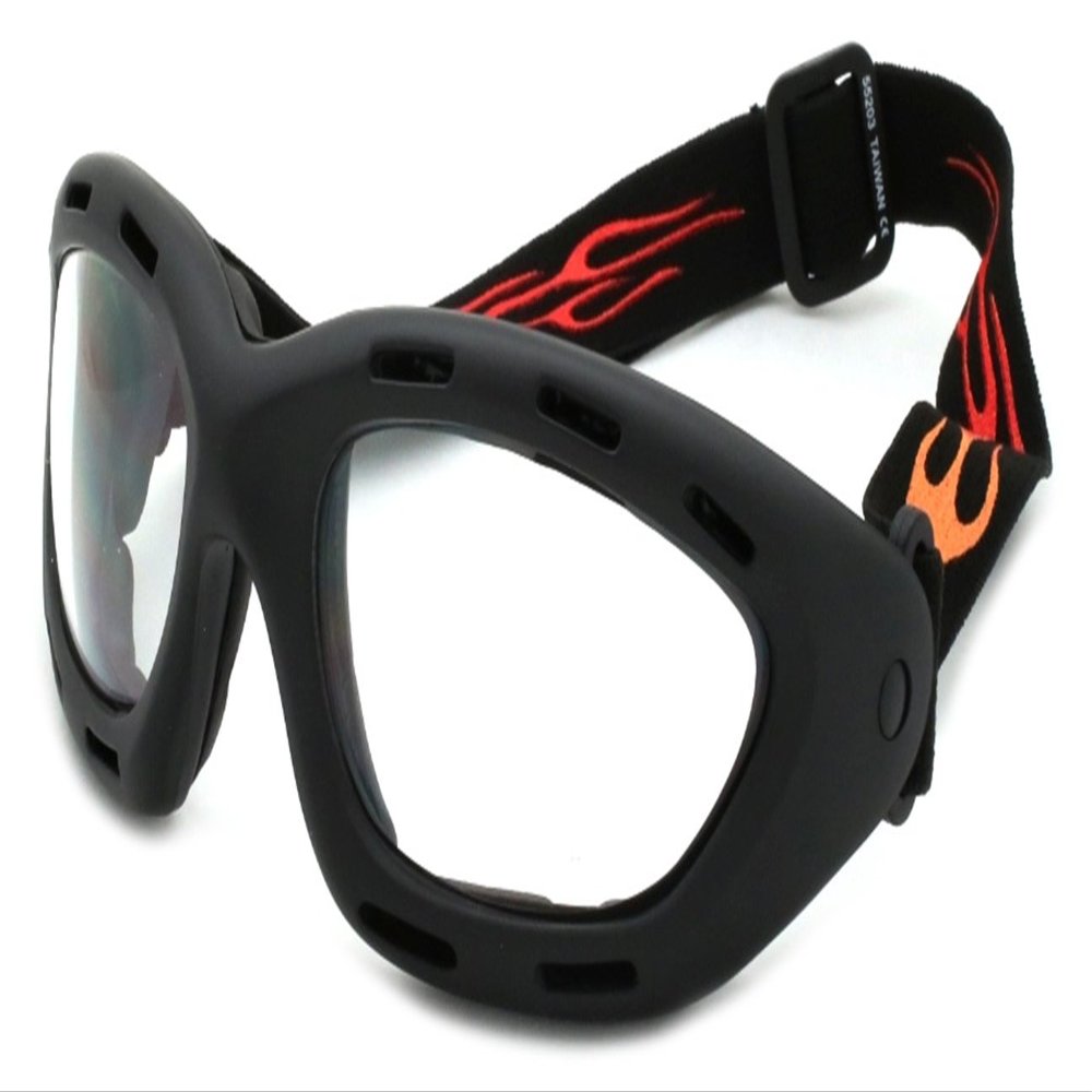 Edge I-Wear Protective Sports Goggles with Adjustable Strap and UV 400 Lens 55203MT/MIX-1(M.BLK-CL)