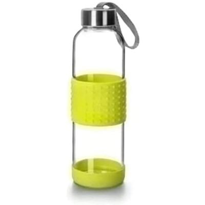 IBILI Glass Bottle Sky 500 Ml Green, Borosilicate & Silicone