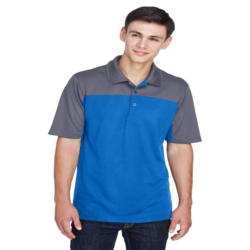 Ash City Men's Balance Colorblock Performance Piqu? Polo - TR Roy/CRBN 438 - L