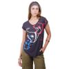 Ultra Game NFL Official Women's Super Soft Modal Vintage V-Neck T-Shirt, Houston Texans, Charcoal, Small view 1