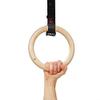 VIA Fortis Premium Wooden Gym Rings with Straps, Bag & Workout Guide - Gym Rings for Calisthenics & Crossfit in Competition Design - Extra Wide Straps with Markings view 4