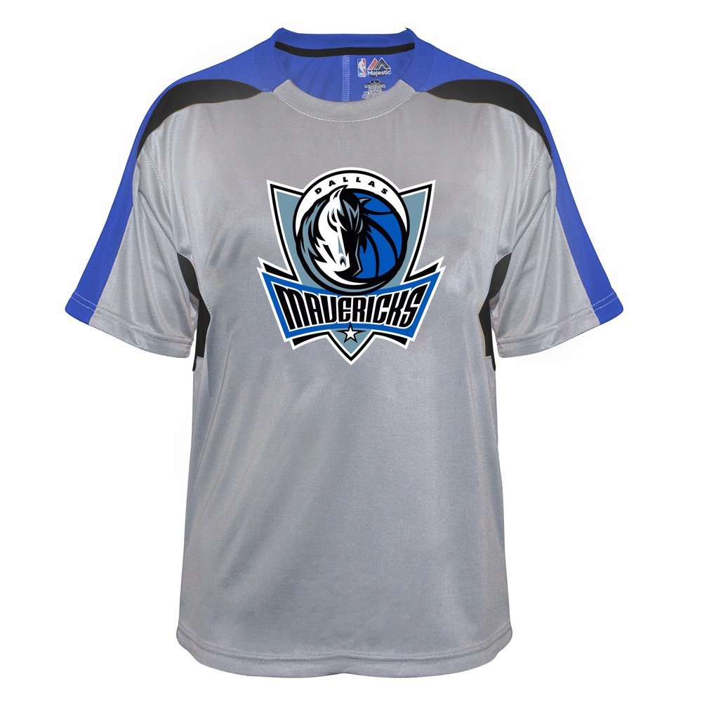 NBA Dallas Mavericks Children Unisex NBA Youth Short Sleeve Synthetic Tee,XL,Grey/Royal/Navy