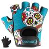 Contraband Pink Label 5237 Womens Designer Workout Gloves | Sugar Skull Print w/Grip-Lock Padding (Green, X-Small) view 1