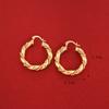 24K Gold-Bonded Twist Round Hoop Earring for Women view 2