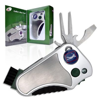 Golfer's Best Tool  6-in-1 Golf Multitool for Men & Women | Stroke Counter, Divot Repair, Brush, Ball Marker, Cleat Tightener, Club Cleaner | Compact Golf Gift & Souvenir