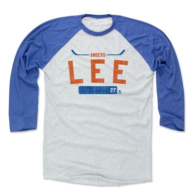 500 LEVEL Anders Lee Tee Shirt (Baseball Tee, XXX-Large, Royal/Ash) - New York Raglan Tee - Anders Lee Athletic O