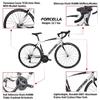 Tommaso Forcella Sport Bike Performance Aluminum Road Bike Carbon Shimano Claris 24 Speeds Road Bicycle Men Road Bikes For Men Bike Men Women Speed Bike Racing Bike Adult Bike City Bike White Lrg 58cm view 2
