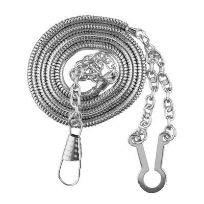 Heros Pride 21-Inch Professional Whistle Chain with Button Hook, Durable Nickel Finish Metal Chain, Police Sheriff Security Uniform Accessory