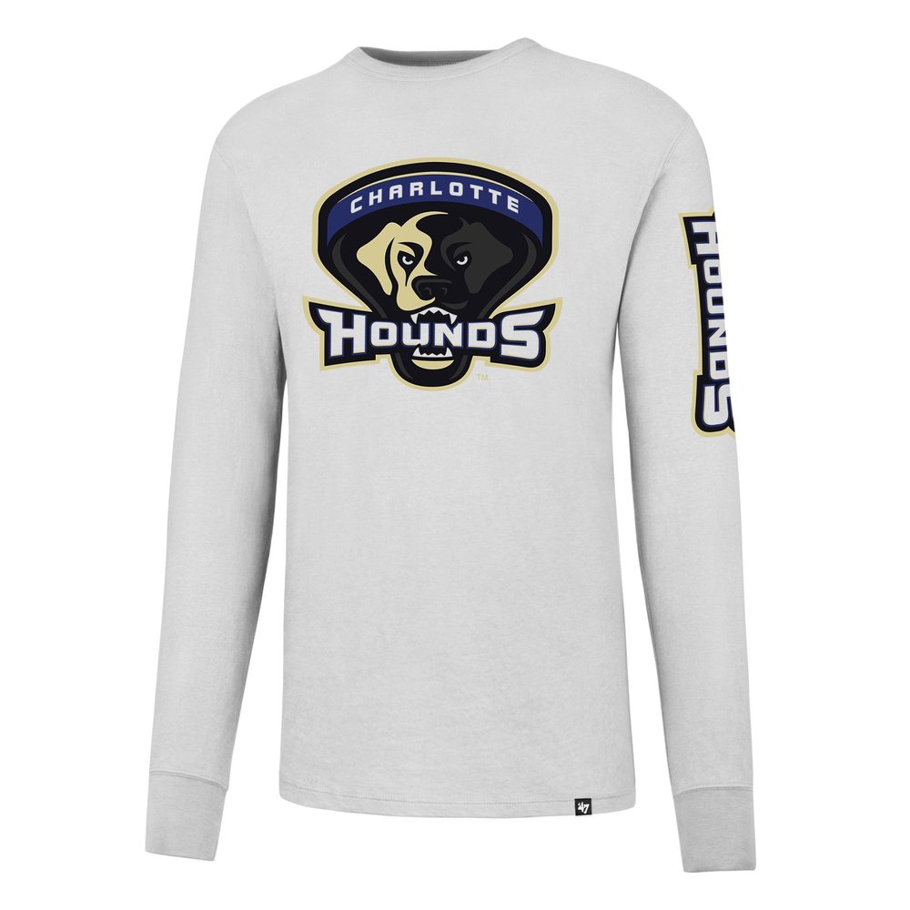 '47 MLL Charlotte Hounds Men's Crosstown Team Long Sleeve Tee, XX-Large, White Wash